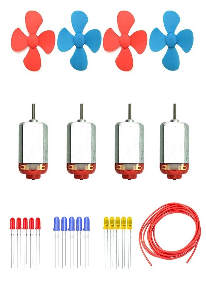 ريس 52 مجموعة محرك ألعاب REES52، مجموعة محرك تيار مستمر، مجموعة مشروع علمي، محرك تيار مستمر 9 فولت، مروحة صغيرة، مصباح LED 5 مم - Image 1